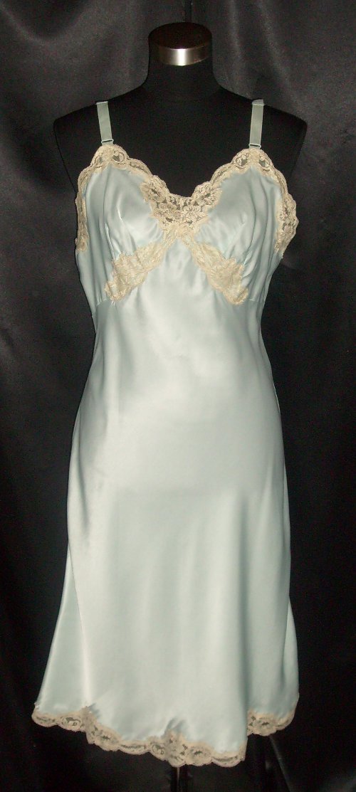 blue satin slip