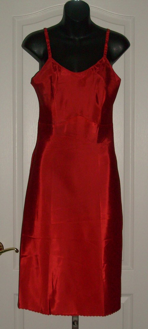 Vintage Snip It Acetate Red Full Slip 32