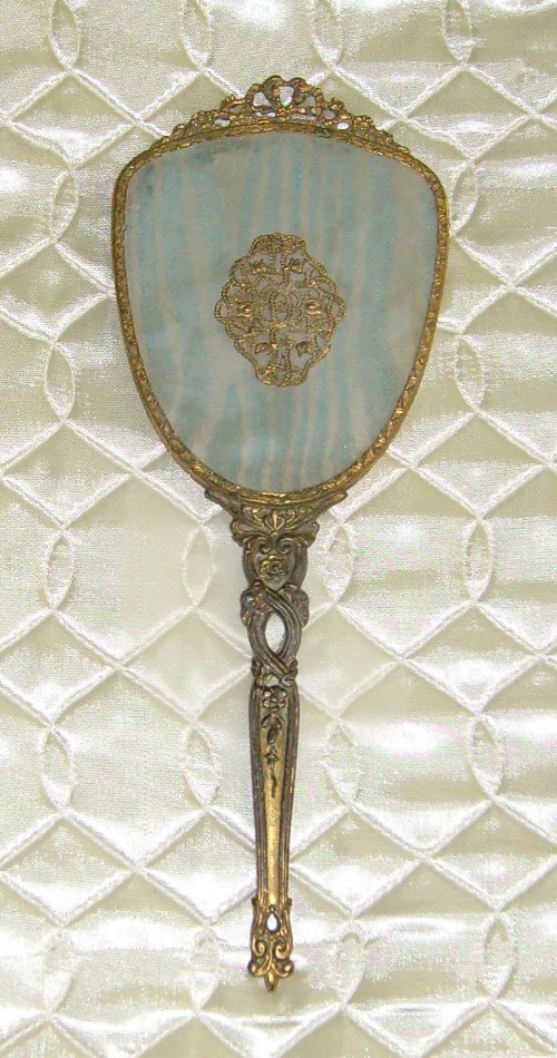 Limoges Antique Porcelain Fl Hand Vanity Mirror Brass Handle Limoges Antique Porcelain Fl Hand Vanity Mirror Brass Handle Held Mirrors Handles Vanities And