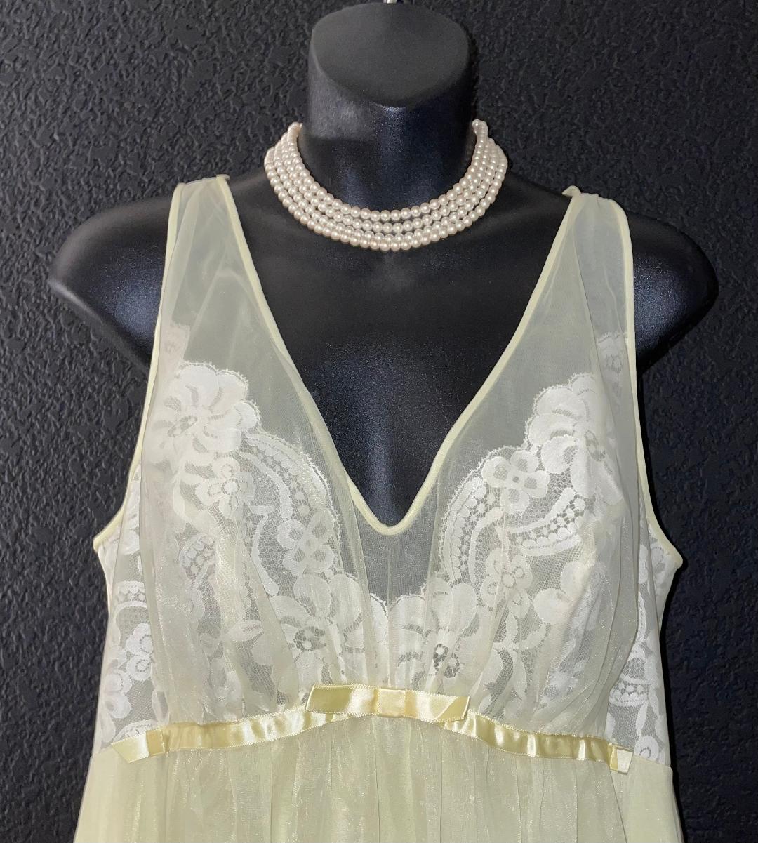 Exclusive Collection Vintage 1950 s VANITY FAIR Long Yellow Chiffon exclusive-collection-vintage-1950-s-vanity-fair-long-yellow-chiffon
