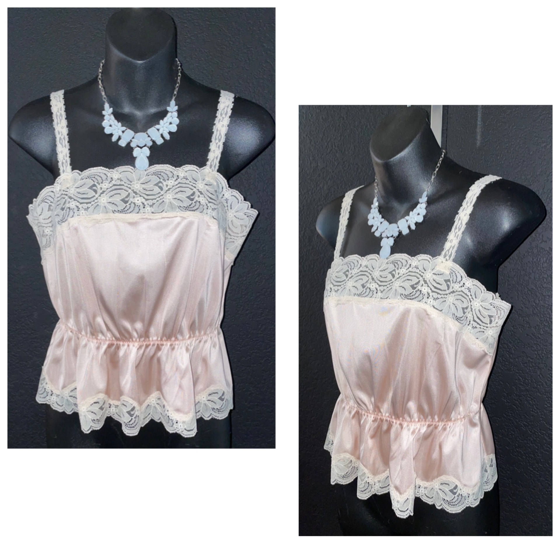 Dainty Vintage 1970's Peachy Pink KOMAR Lace Strap Camisole 34-36 ...