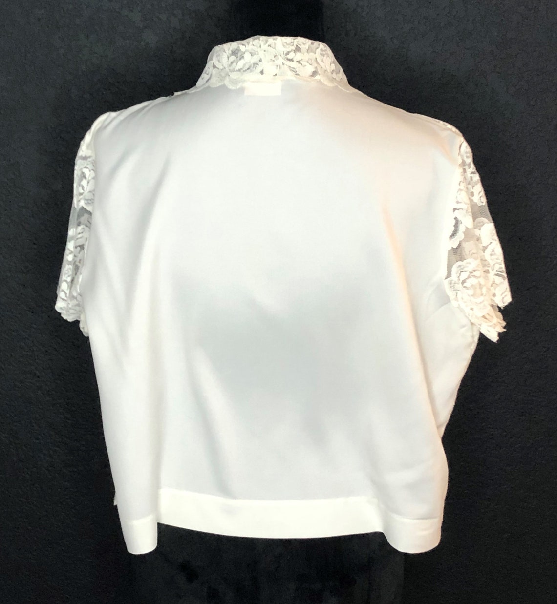 Vintage 1940's JAMI ORIGINALS Lace Front Short Sleeve Top Shirt Blouse ...
