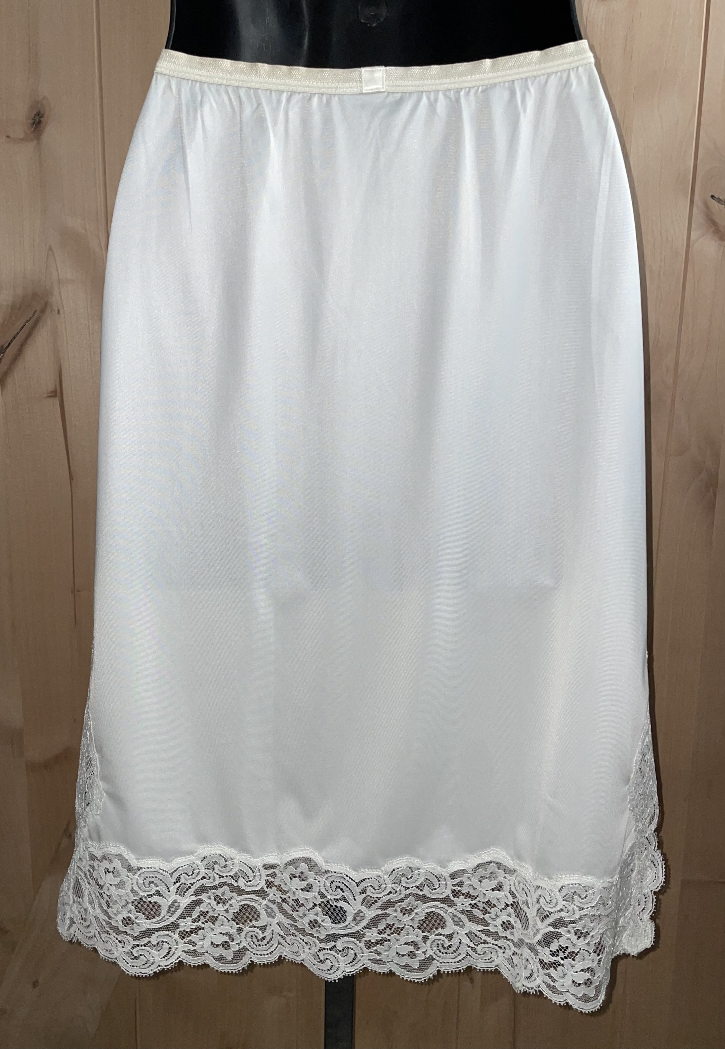 Lightest Ivory Nylon Satin Vintage MYSTERY MAKER 1960's Luxury Half